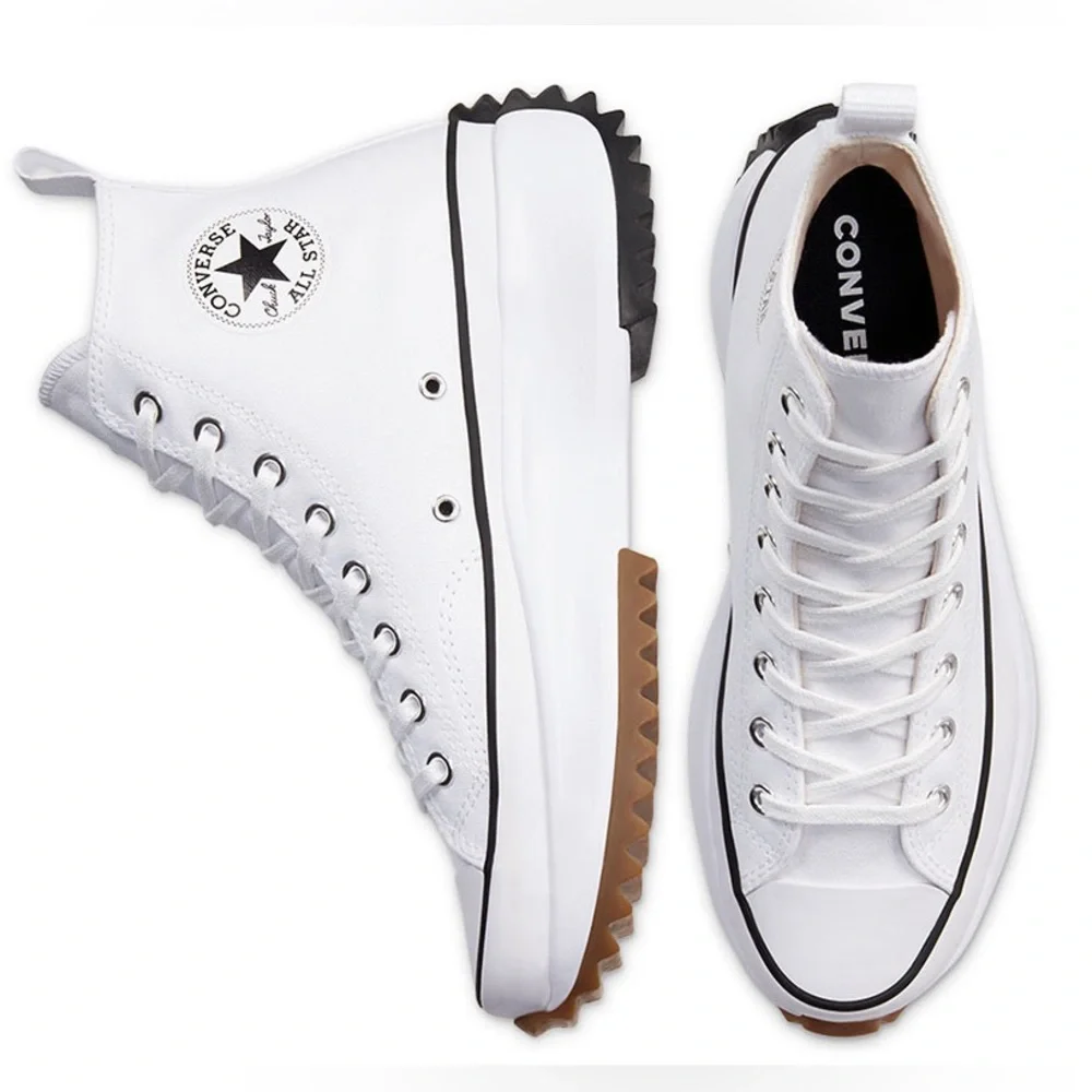 Converse Run Star Hike High “White Black” Women’s Sneaker - Picture 2 of 4